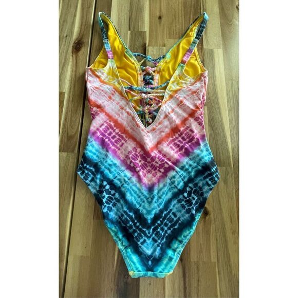 Bleu by Rod Beattie Good Vibrations Lattice-Front One-Piece Swimsuit - Picture 3 of 7